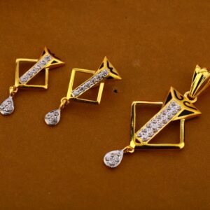 916 Gold CZ Exclusive  Ladies Pendant Set FPS318