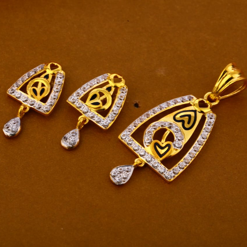 916 Gold CZ Delicate Ladies Pendant Set FPS315