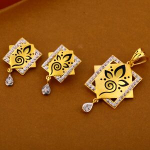 916 Gold CZ Ladies Pendant Set FPS314