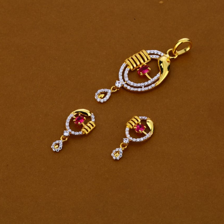 916 Gold Stylish Ladies Pendant Set FPS233