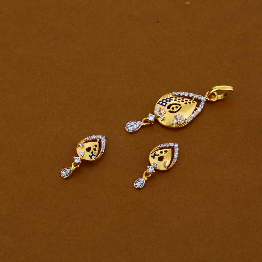 916 Gold Designer Ladies Pendant Set FPS236