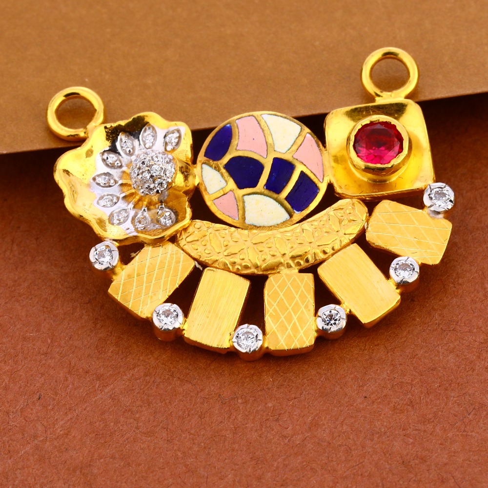 916 Gold Women's Designer Hallmark Mangalsutra Pendant  MP387