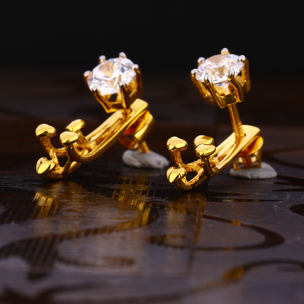 22KT Gold Ladies Solitaire Earring LSE249