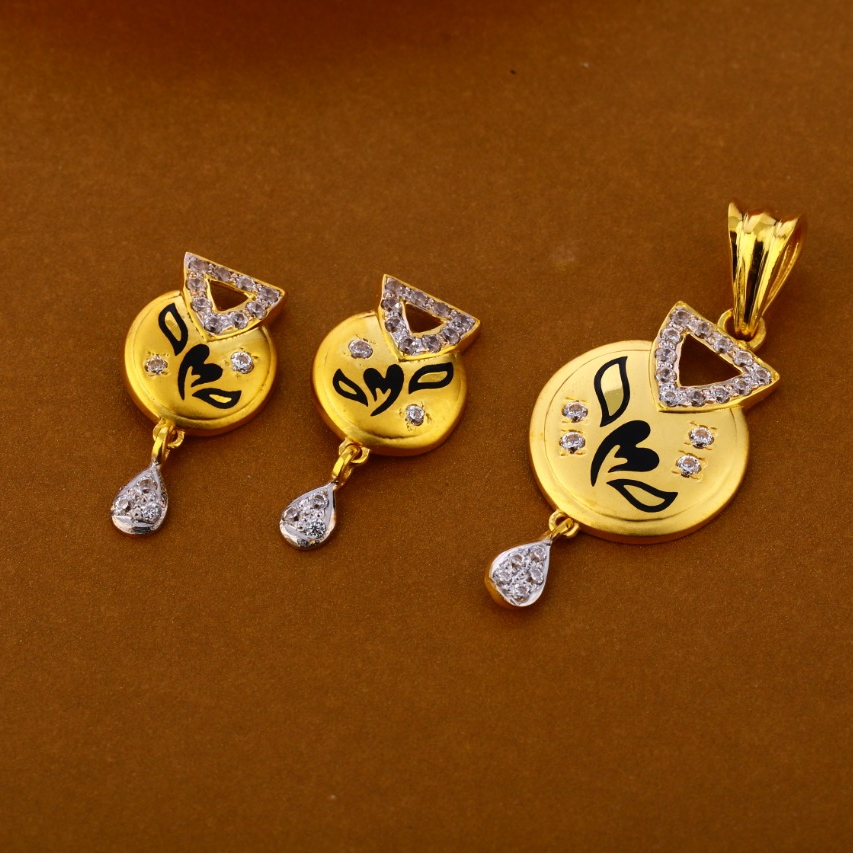 22CT Gold Classic Ladies Pendant Set FPS297