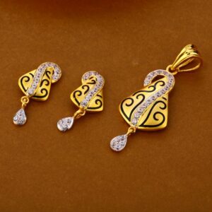 22KT Gold CZ Hallmark Exclusive Ladies Pendant Set FPS291