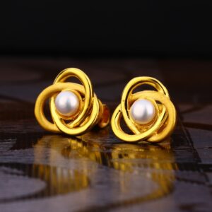 916 Gold Women's Classic Hallmark Solitaire Earring LSE242