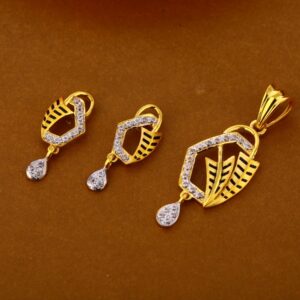 22KT Gold CZ Hallmark Delicate Ladies Pendant Set FPS289