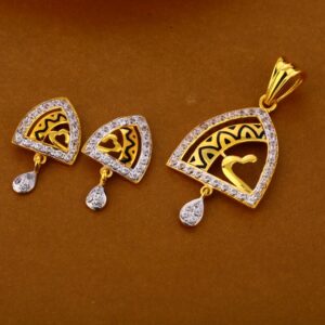 22KT Gold CZ Hallmark Classic Ladies Pendant Set FPS288
