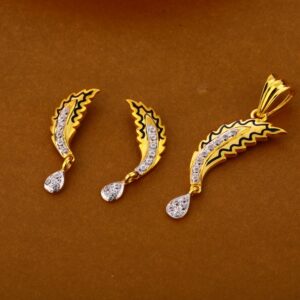 22KT Gold CZ Hallmark Ladies Pendant Set FPS287