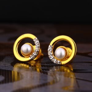 22CT Gold Ladies Stylish Solitaire Earring LSE240