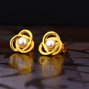 22KT Gold Women's Fancy Hallmark  Solitaire Earring LSE230