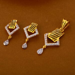 22KT Gold CZ Stylish Ladies Pendant Set FPS284