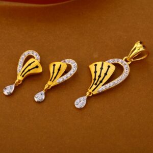 22KT Gold CZ Exclusive Ladies Pendant Set FPS272