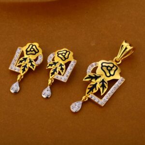 22KT Gold CZ Designer Ladies Pendant Set FPS274