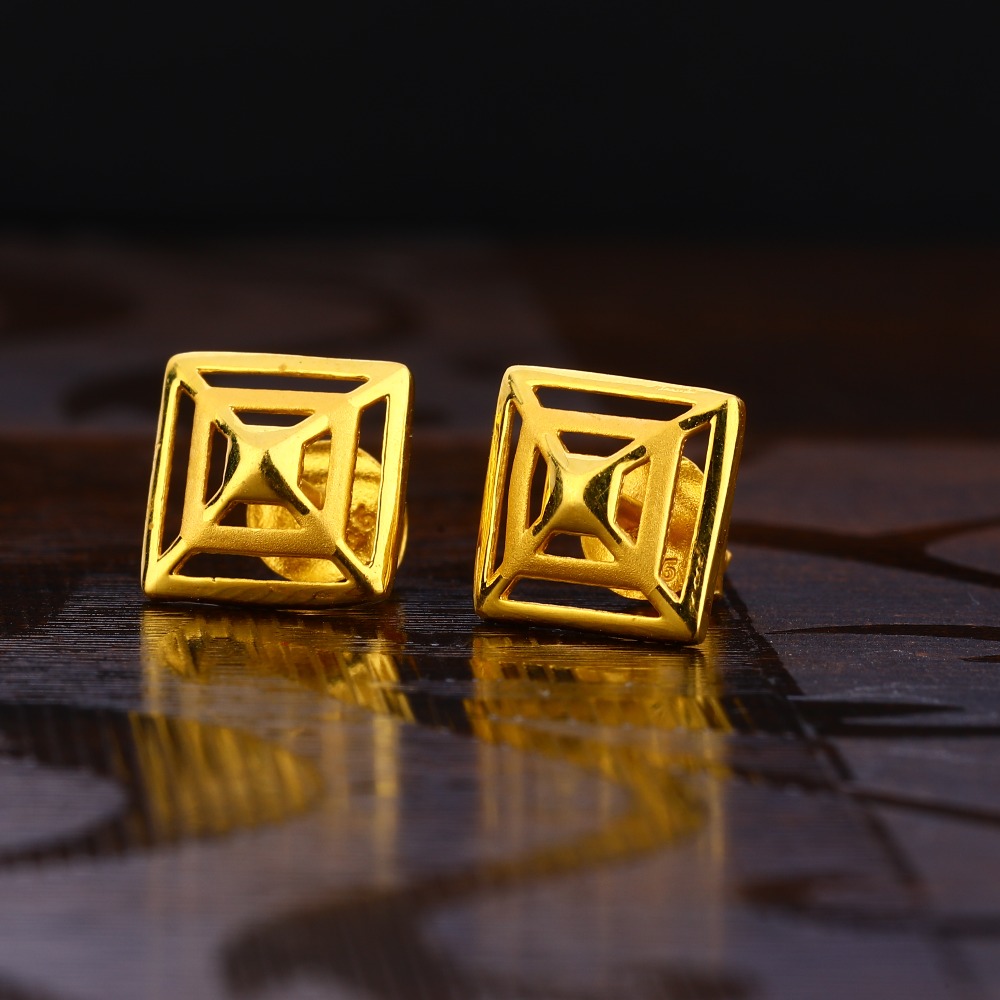 22KT Gold Women's Classic Hallmark  Solitaire Earring LSE225