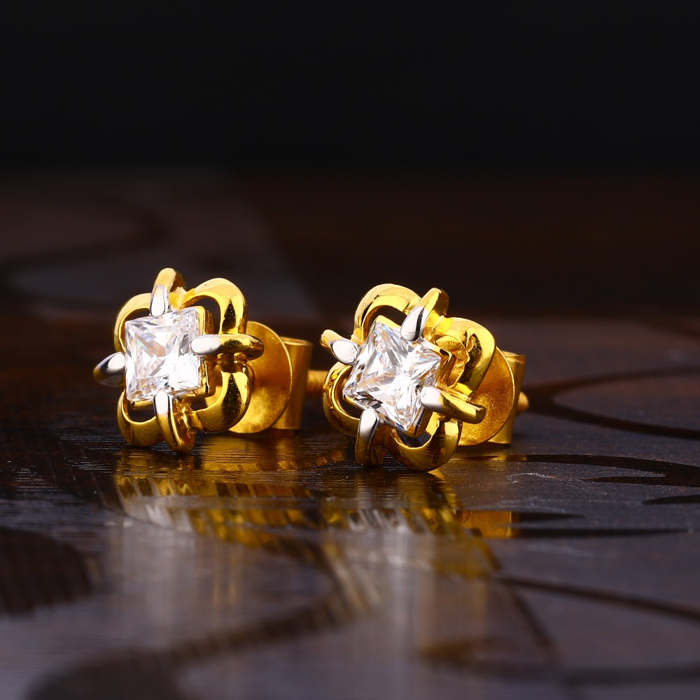 22KT Gold Women's Hallmark  Solitaire Earring LSE224