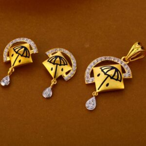 22KT Gold Hallmark Stylish Ladies Pendant Set FPS278