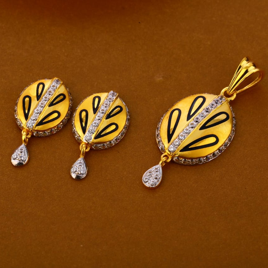 22KT Gold Hallmark Designer Ladies Pendant Set FPS282