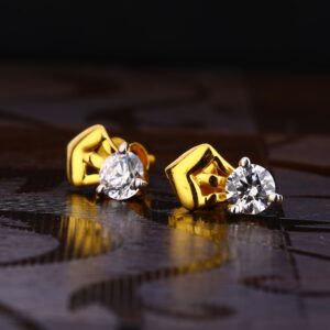 916 Gold Women's Fancy Hallmark Solitaire Earring LSE213