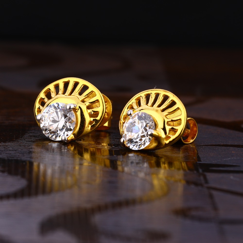 916 Gold Women's Exclusive Hallmark Solitaire Earring LSE212