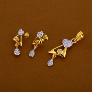 22KT Gold Classic Ladies Pendant Set FPS246