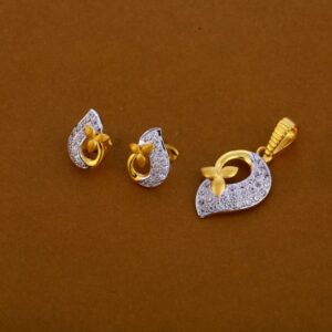 916 Gold CZ Hallmark Exclusive Ladies Pendant Set FPS250