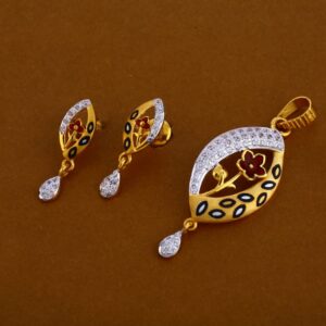 916 Gold CZ Hallmark Ladies Pendant Set FPS263