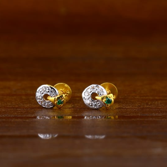 22CT Gold CZ Delicate Ladies Tops Earrings LTE259