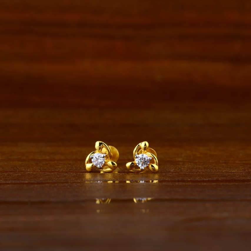 22KT Gold CZ Classic Ladies Tops Earrings LTE240