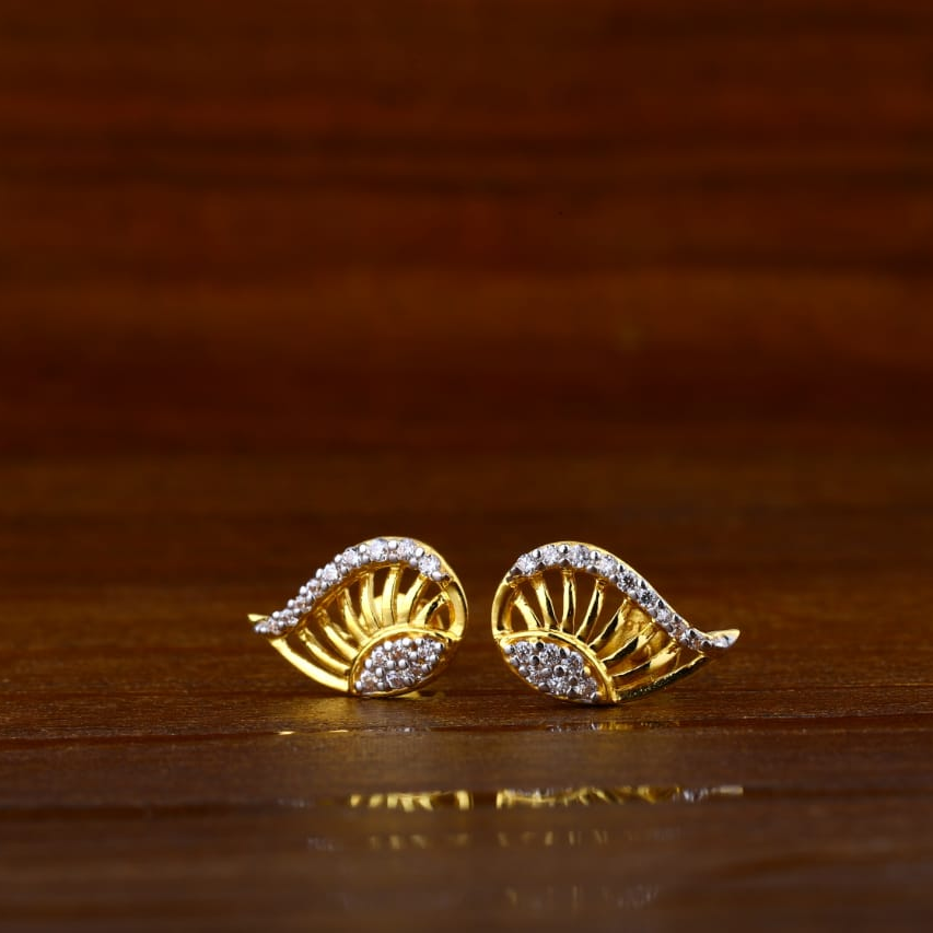 22KT Gold Hallmark Gorgeous Ladies Tops Earrings LTE243