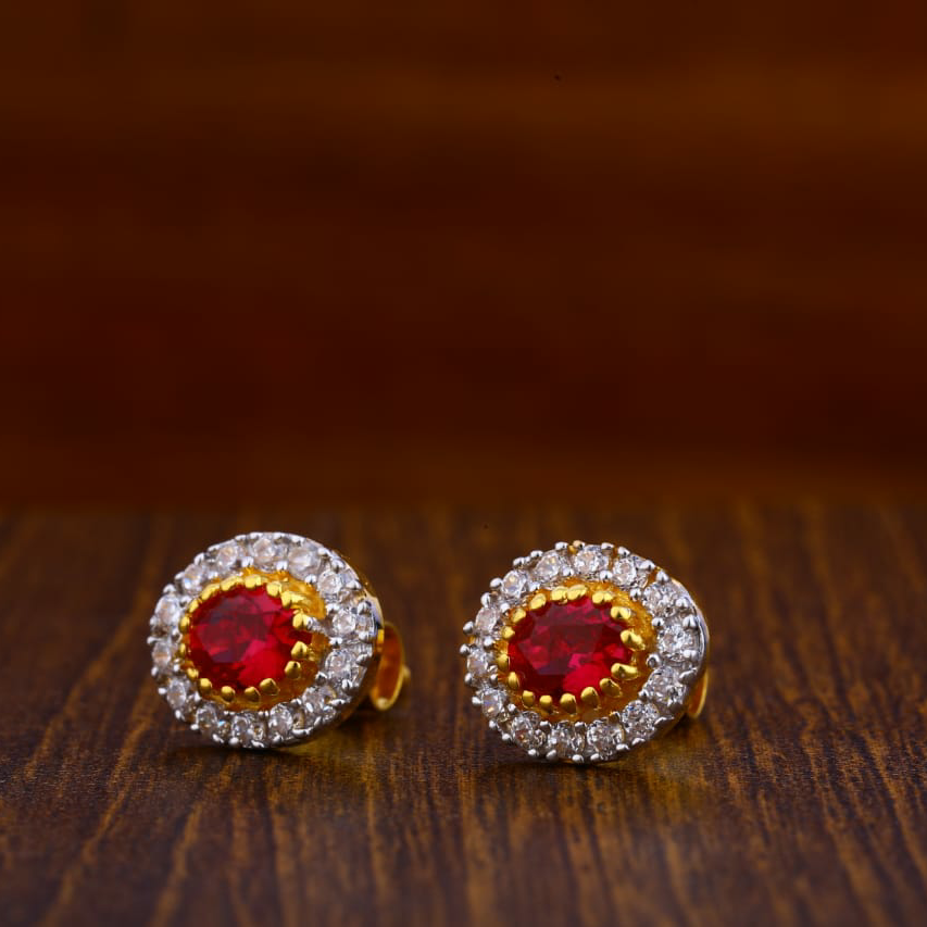 916 Gold CZ Hallmark Stylish Ladies Tops Earrings LTE23