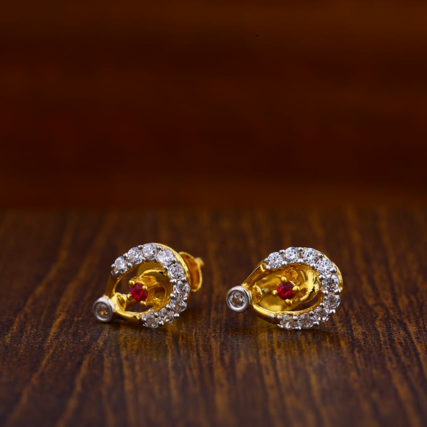 916 Gold CZ Hallmark Exclusive Ladies Tops Earrings LTE26