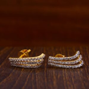 916 Gold CZ Hallmark Delicate Ladies Tops Earrings LTE36