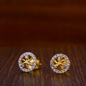 916 Gold CZ Fancy Ladies Tops Earrings LTE27