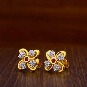 916 Gold CZ Ladies Tops Earrings LTE32