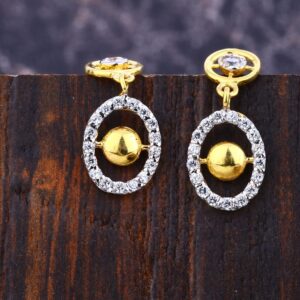 916 Gold CZ  Women's Exclusive Hallmark Earring LFE376
