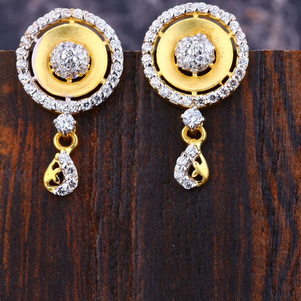 916 Gold CZ  Women's Designer Hallmark Earring LFE374