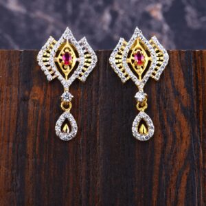 916 Gold CZ  Women's Classic Hallmark Earring LFE373
