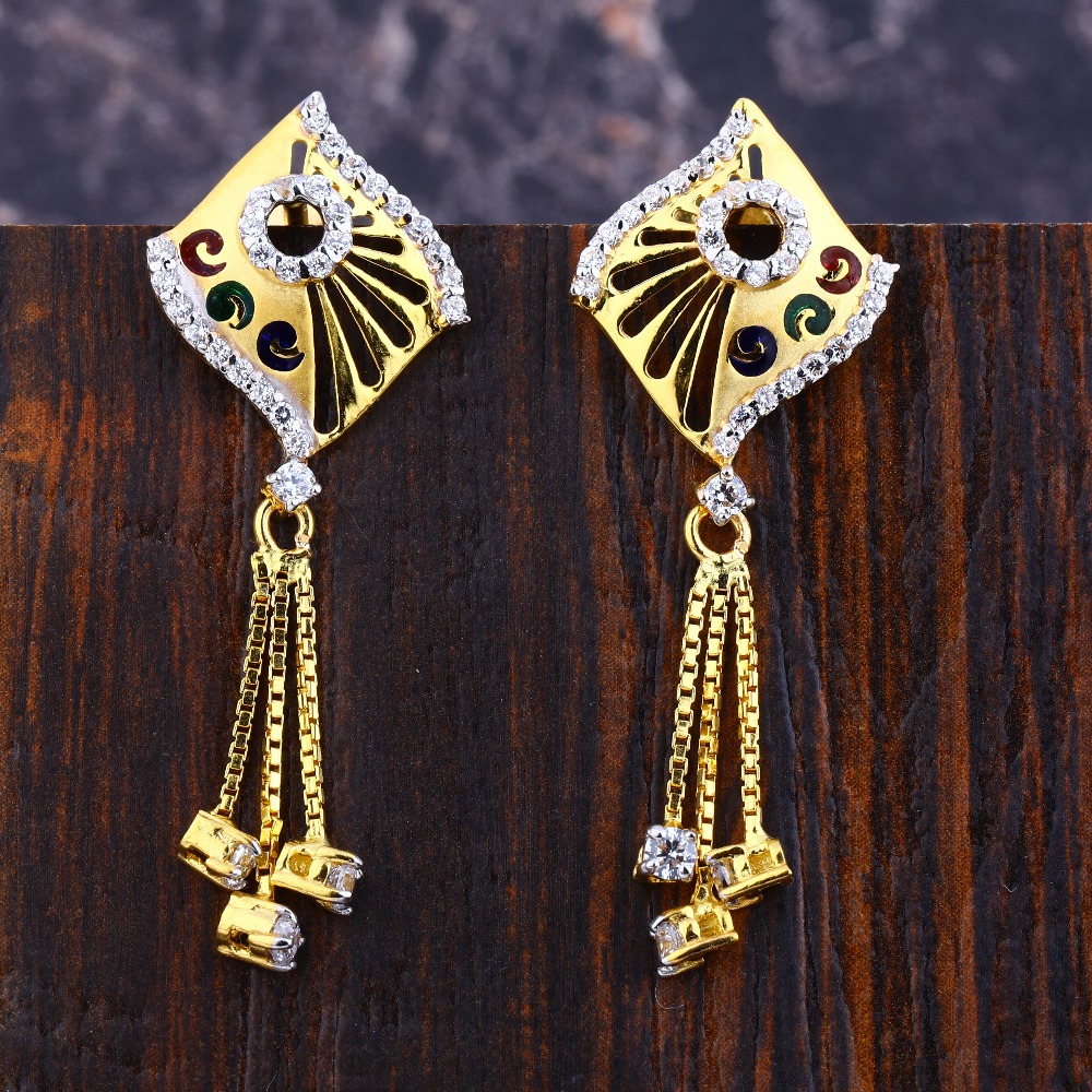 916 Gold CZ  women's Hallmark Earring LFE372