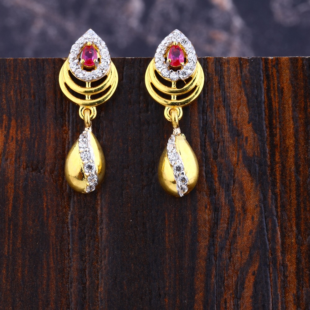 916 Gold CZ Designer Ladies Earring LFE366