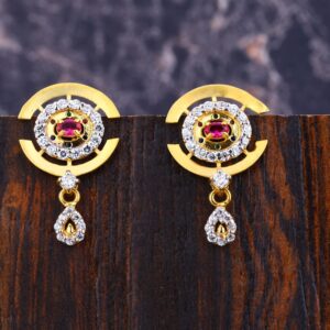 916 Gold CZ Classic Ladies Earring LFE365