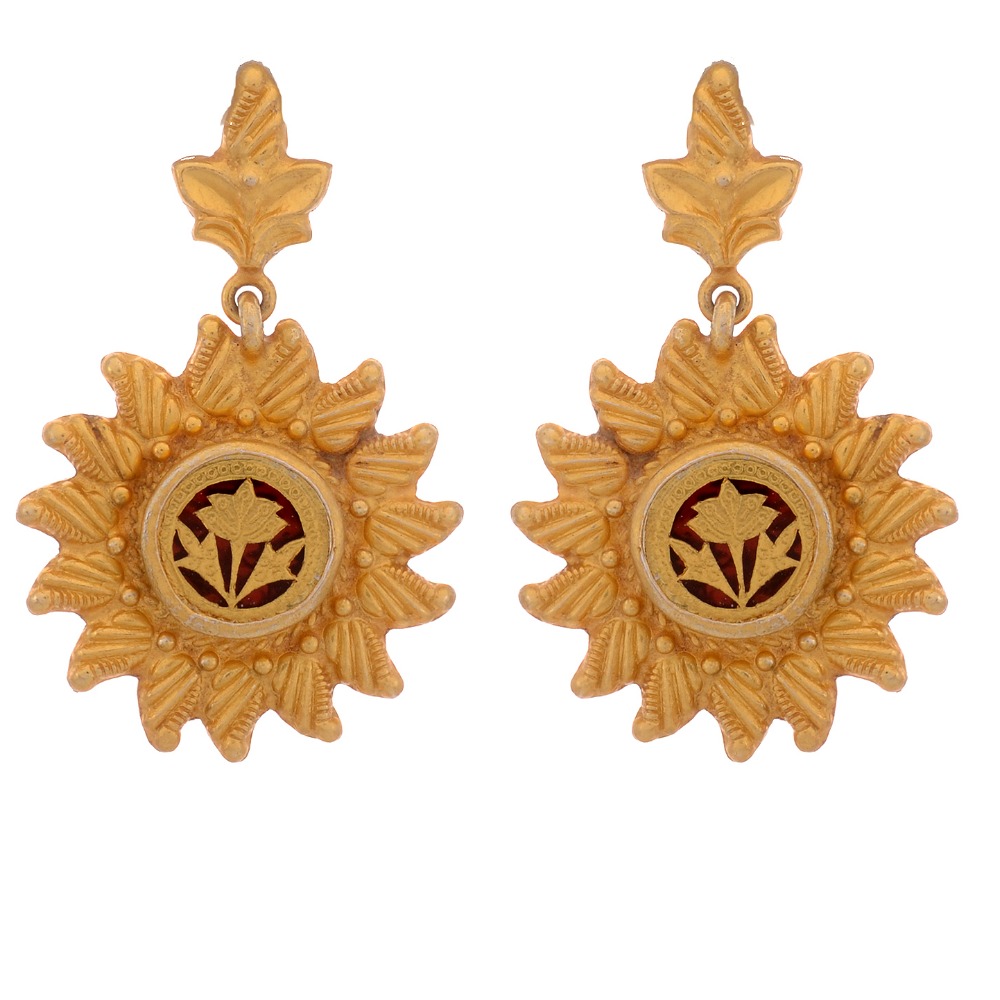22KT Gold Sun Style Thewa Set