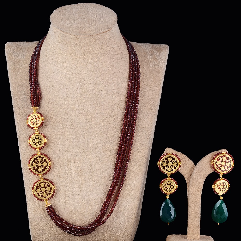 Thewa Traditional Nakshi Bridal Fancy Necklace Set