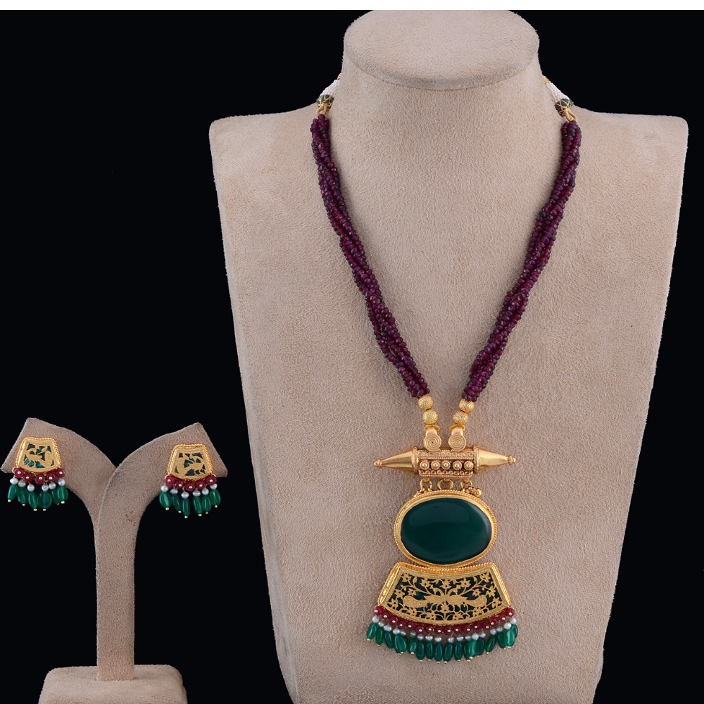Sterling Silver 925 Ladies Fusion Nakshi Thewa Set