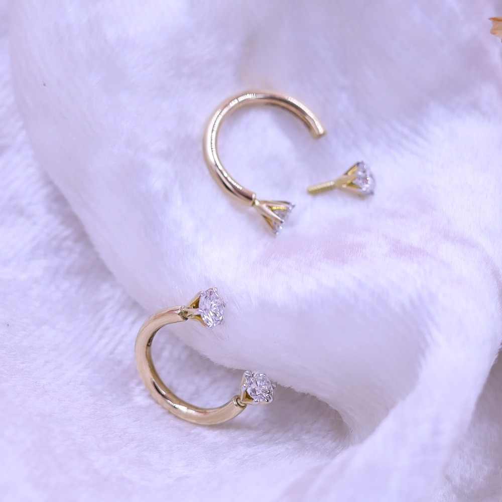 two diamond stud earring