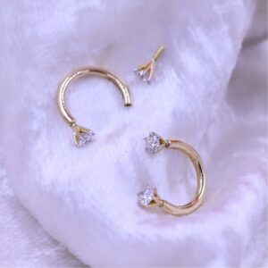 two diamond stud earring