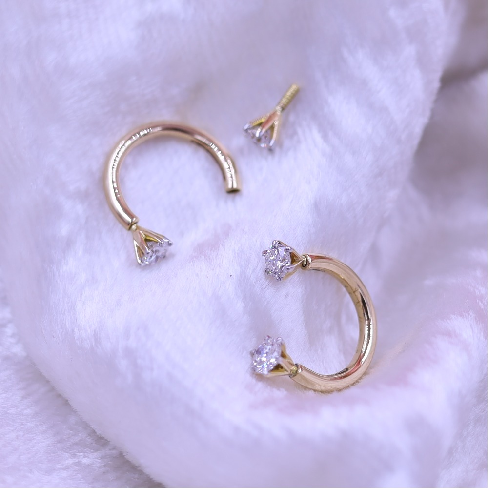 two diamond stud earring