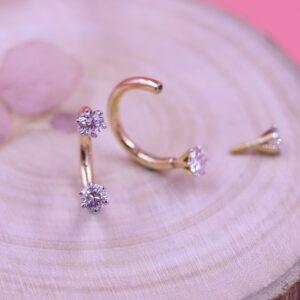 two diamond stud earring