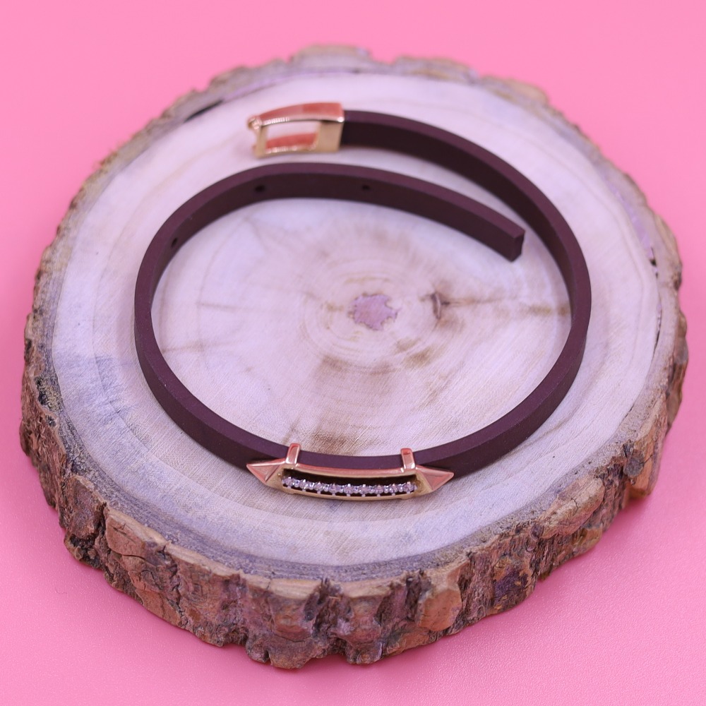 stunning diamond Leather bracelet