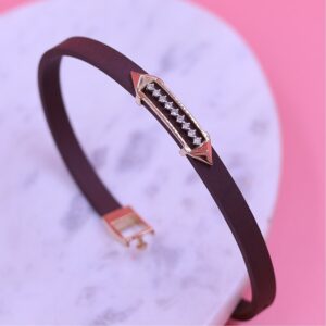 stunning diamond Leather bracelet